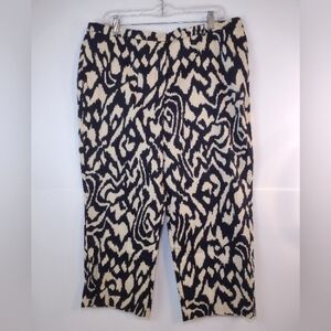 New Directions women's black/tan animal print Capri pants size (14)